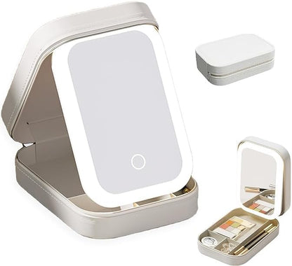 LED Mirror Makeup Storage Box