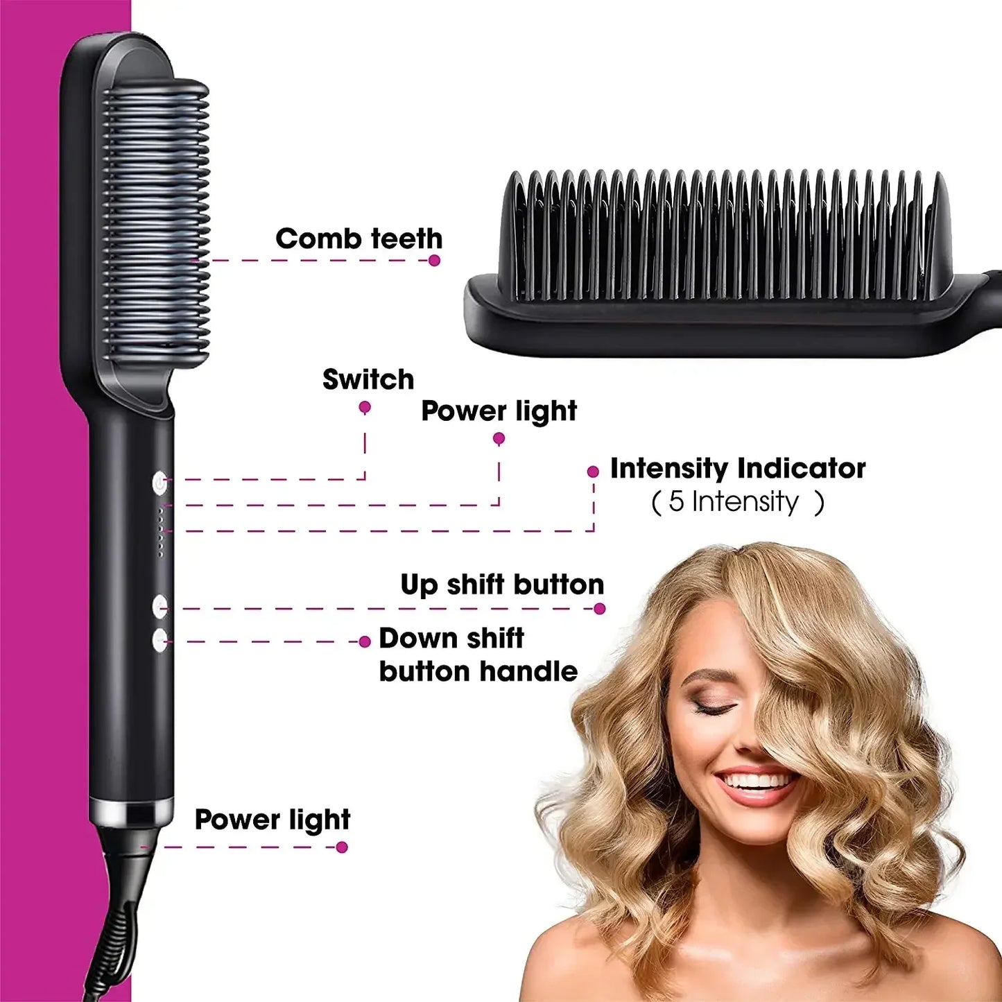 Negative Ionic Hair Straightener Quick Heated Electric Hot Comb Hair Straightener Professional Negative Ion Hair Care Hairstyle