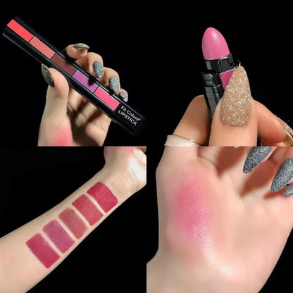5 in 1 Lipstick Set Lightweight Matte Velvet Long Lasting Combination Lipstick Nourish Moisturizing Professional Lipliner Makeup