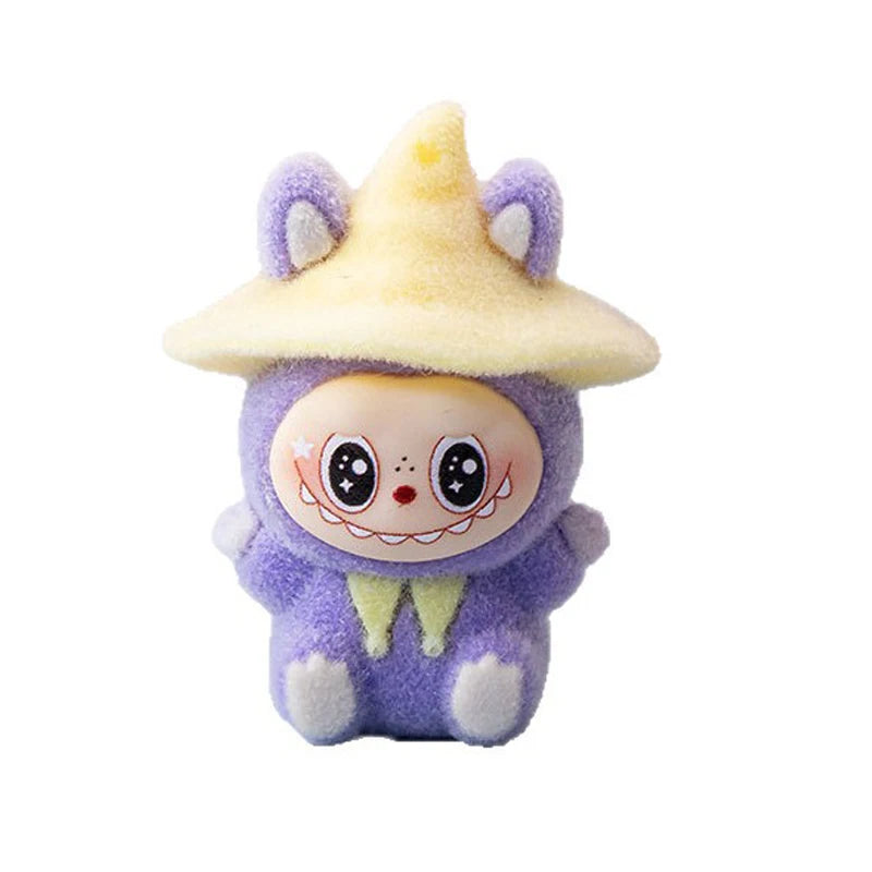 Lububu Anime Magician Flocked DIY Action Figure Decorative Pendant Desktop Kawaii Dolls Car Ornaments Toy
