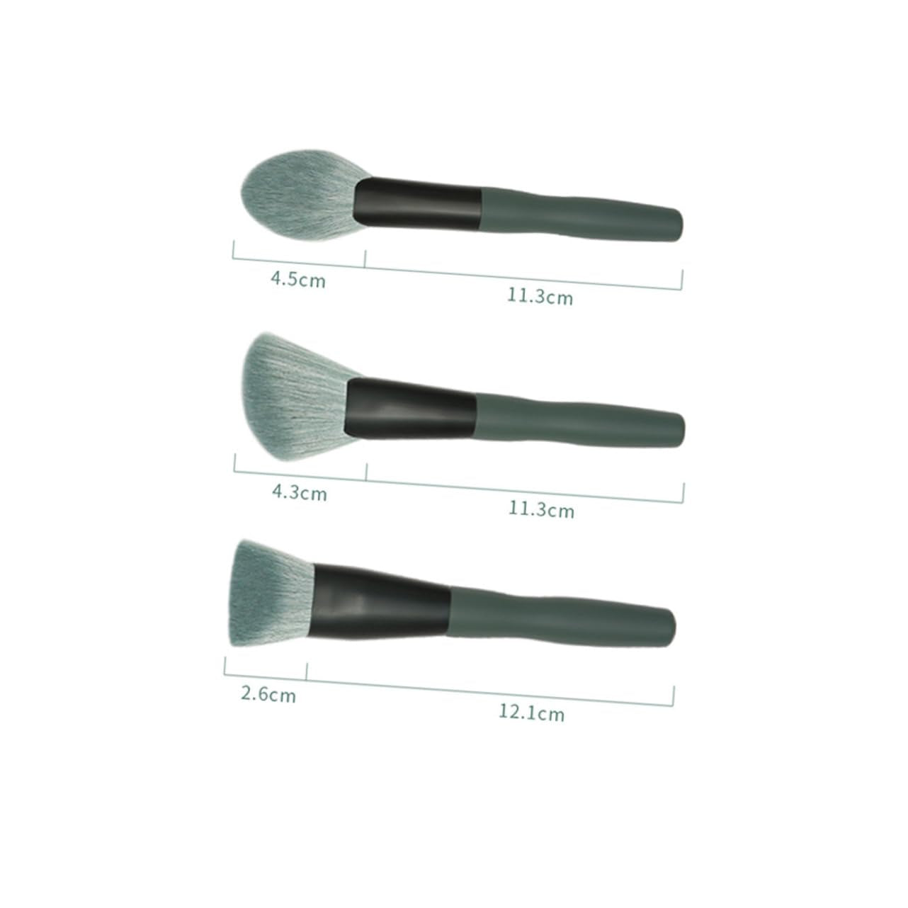 Professional Makeup Brush Set 14Pc Cosmetics Tool Kit Soft Fiber Brushes for Face Eyes Lips Green Bamboo Handle