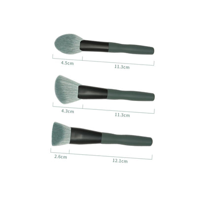 Professional Makeup Brush Set 14Pc Cosmetics Tool Kit Soft Fiber Brushes for Face Eyes Lips Green Bamboo Handle