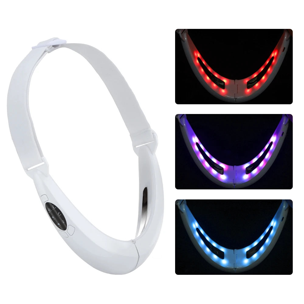 EMS Double Chin V Shape Lift Belt Facial Lifting Massager 5 Modes Face Slimming Vibration Face Lift Tighten Device Skin Care