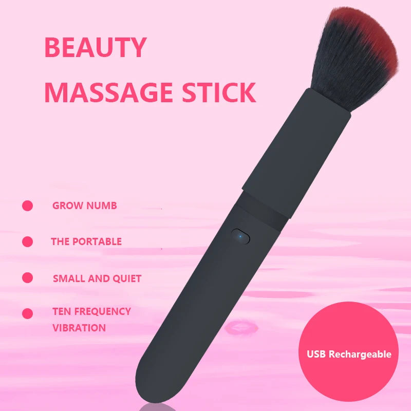 Vibrating Makeup Brush with 10 Vibration Frequencies for Quick Makeup Electric Makeup Puff Applicator Blending Brush