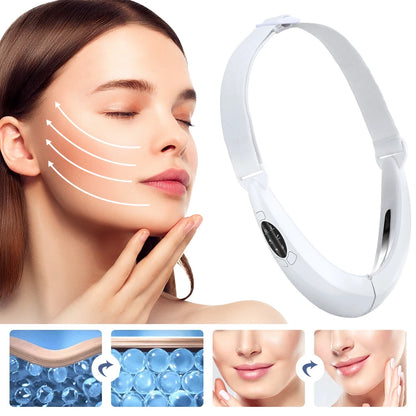 EMS Double Chin V Shape Lift Belt Facial Lifting Massager 5 Modes Face Slimming Vibration Face Lift Tighten Device Skin Care