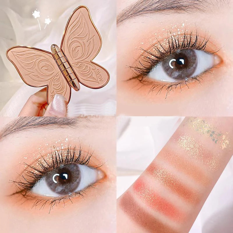 6-Color Lucky Koi Pearl Glitter Glitter Matte Large Earth Color Matte Shimmer Butterflies Eye Shadow Cold Sweet Eye Makeup