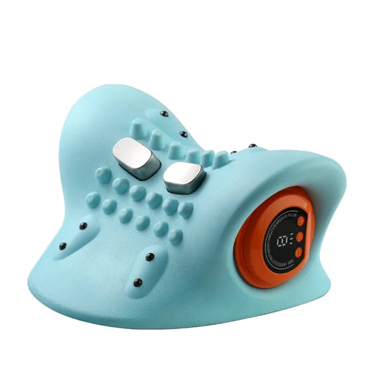 NEW Electric Cervical Massager Neck Acupoint Point Vibration Massage Pillow Heated Neck Correction Traction Support Pain Relief