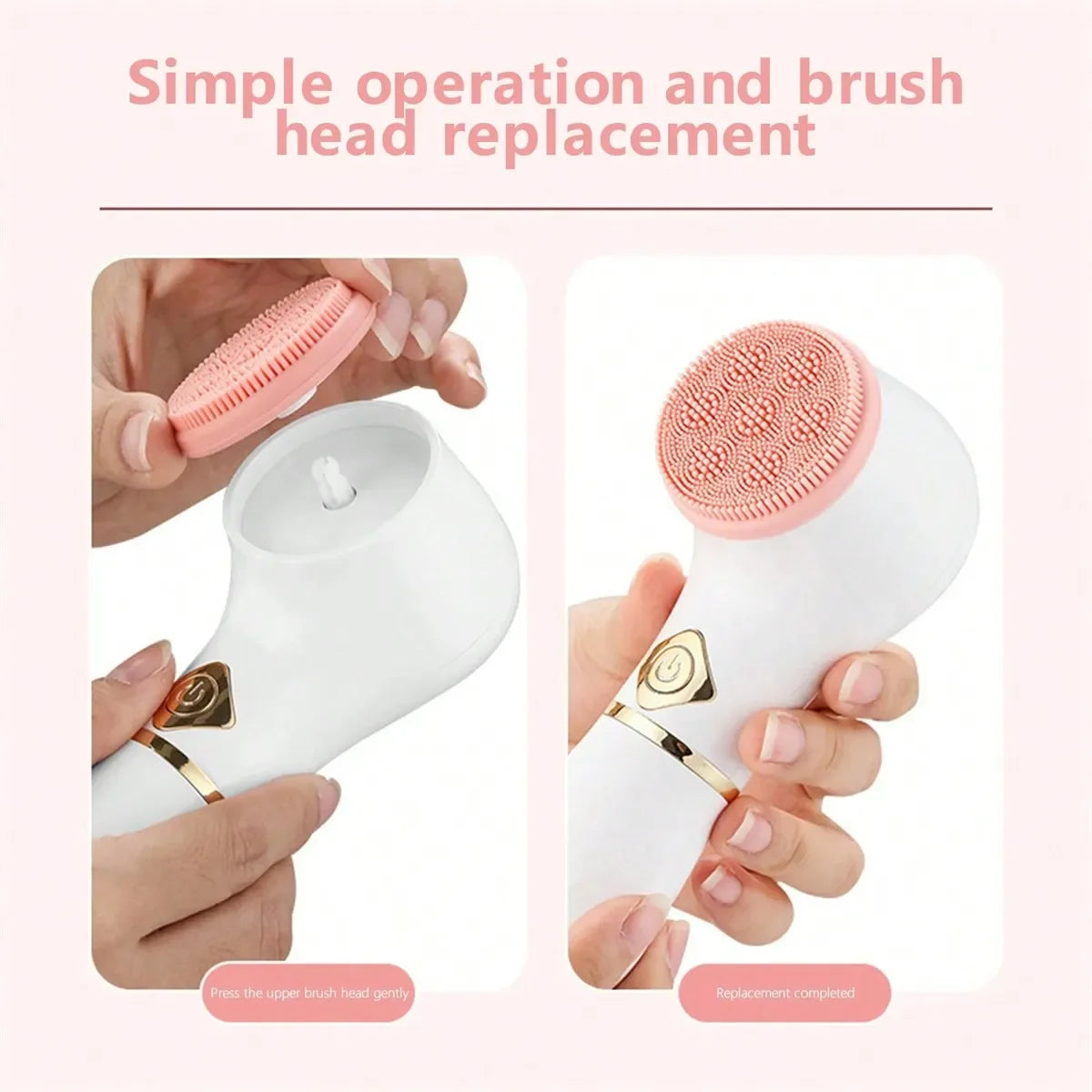 Electric Facial Cleansing Brush, Spin Face Brush for Deep Cleansing,Gentle Exfoliating and Massaging, 3 Brush Heads，Rechargeable
