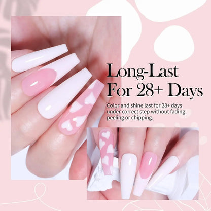 White Gel Nail Polish Soak off Varnish UV Light Cure Gel Polish for French Tips Nail Art DIY Manicure at Home
