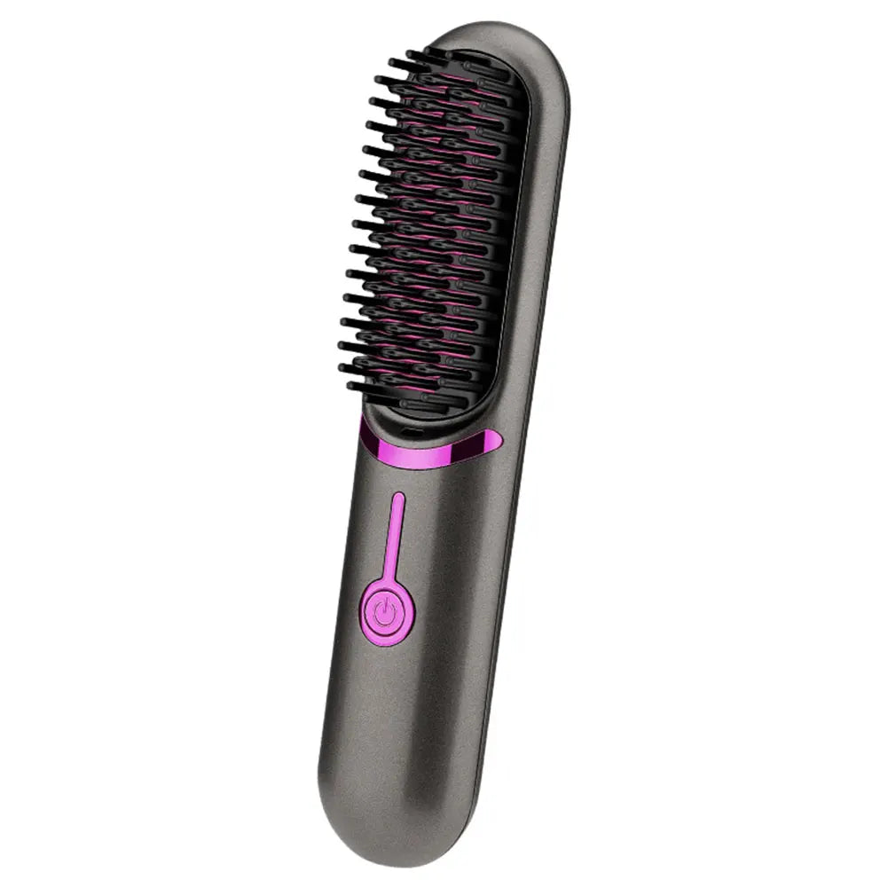 Electric Hot Comb USB Charging Hair Straightening Brush 5200Mah Cordless Hair Straightener Brush Anti-Scalding Hair Styling Tool