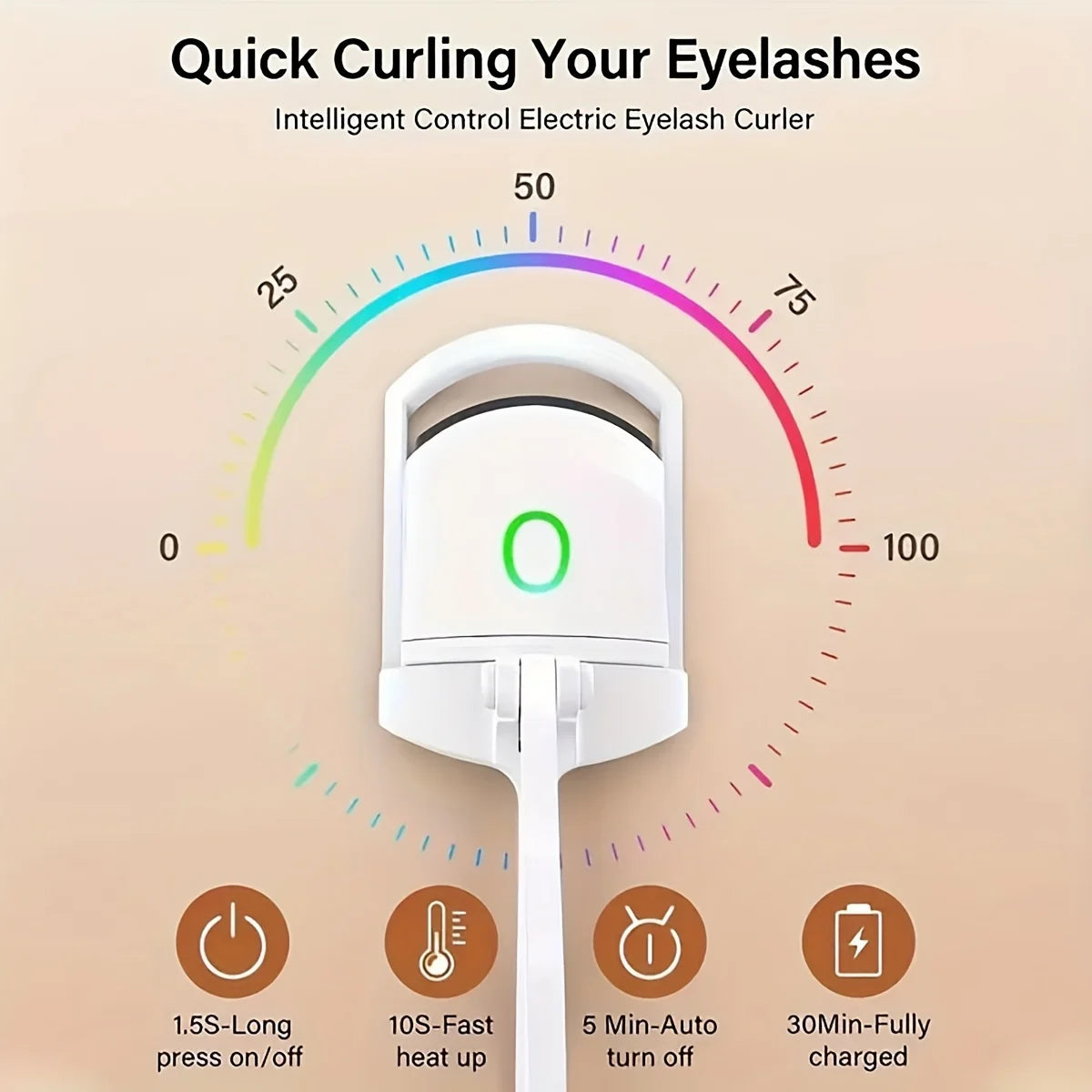 1PC Professional Electric Eyelash Curler - Instant Curling for Gorgeous Lashes with One Easy Grip - Perfect Eyelash Curler Tool