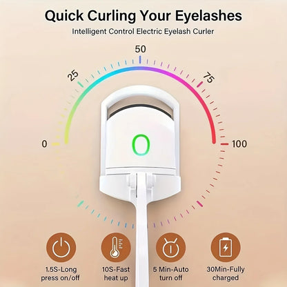 1PC Professional Electric Eyelash Curler - Instant Curling for Gorgeous Lashes with One Easy Grip - Perfect Eyelash Curler Tool