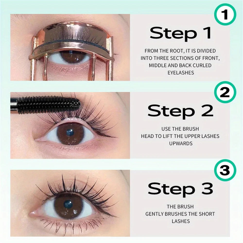 Lengthening Mascara Extreme Black Curling Mascara Long-Lasting Formula, Waterproof and Non-Fading Contains Plant Squalane