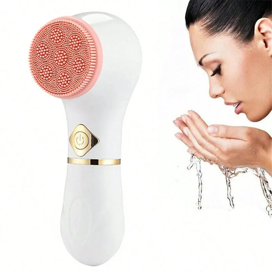 Electric Facial Cleansing Brush, Spin Face Brush for Deep Cleansing,Gentle Exfoliating and Massaging, 3 Brush Heads，Rechargeable