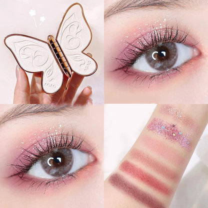 6-Color Lucky Koi Pearl Glitter Glitter Matte Large Earth Color Matte Shimmer Butterflies Eye Shadow Cold Sweet Eye Makeup