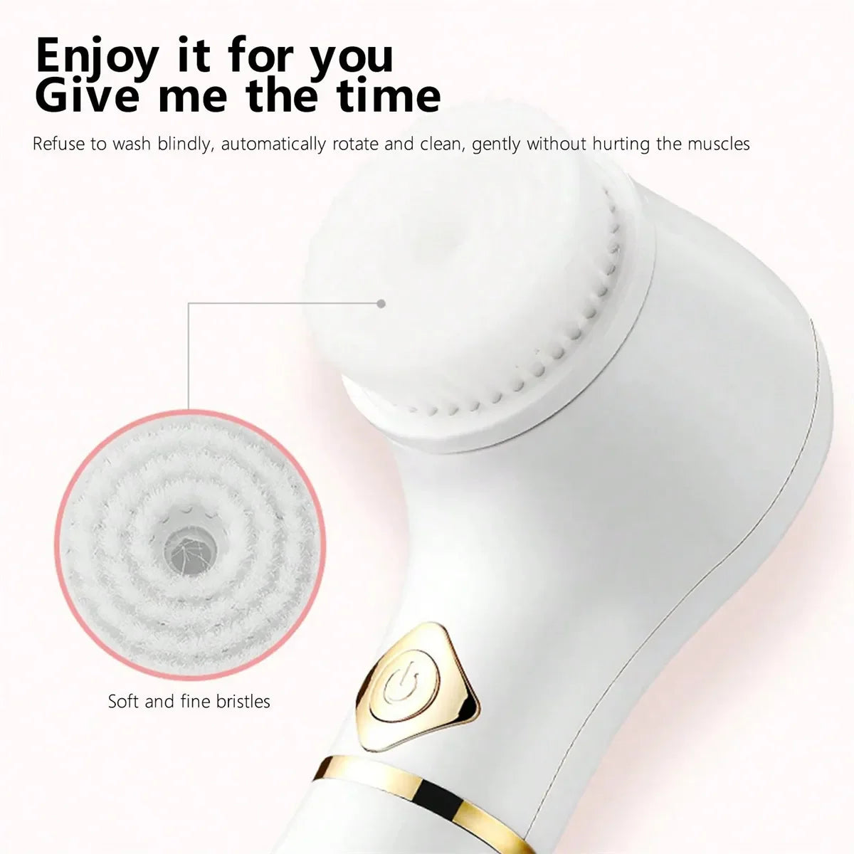 Electric Facial Cleansing Brush, Spin Face Brush for Deep Cleansing,Gentle Exfoliating and Massaging, 3 Brush Heads，Rechargeable