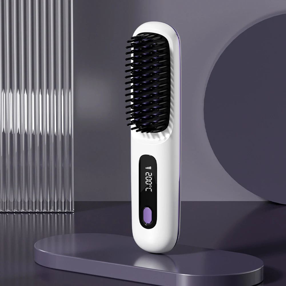 Hair Straightening Comb with Digital Display 3 Level Adjustables Hair Flat Irons Hair Styling Tool