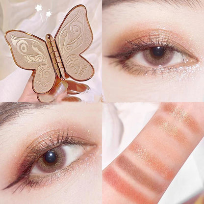 6-Color Lucky Koi Pearl Glitter Glitter Matte Large Earth Color Matte Shimmer Butterflies Eye Shadow Cold Sweet Eye Makeup