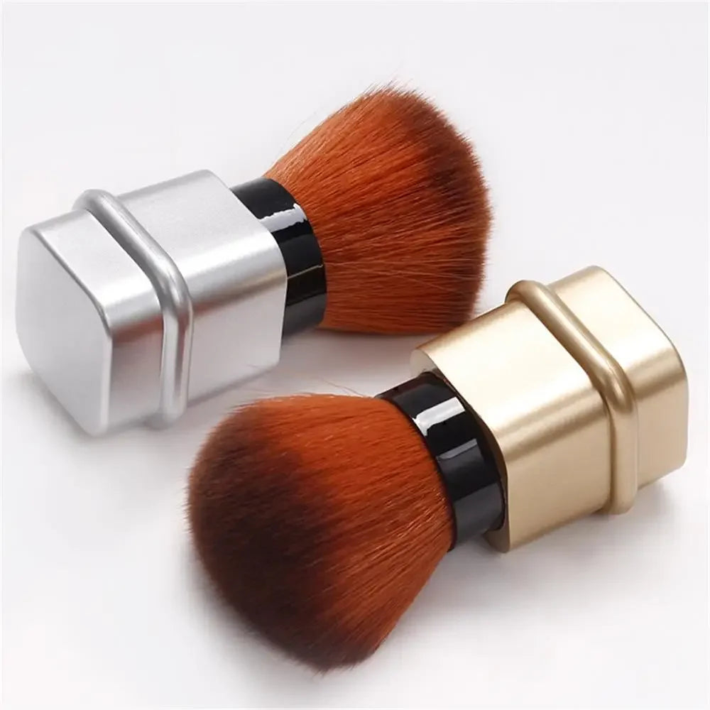 Square Retractable Single Blush Brush – Loose Powder & Setting Brush with Cover, Portable Multi-Functional Makeup Tool
