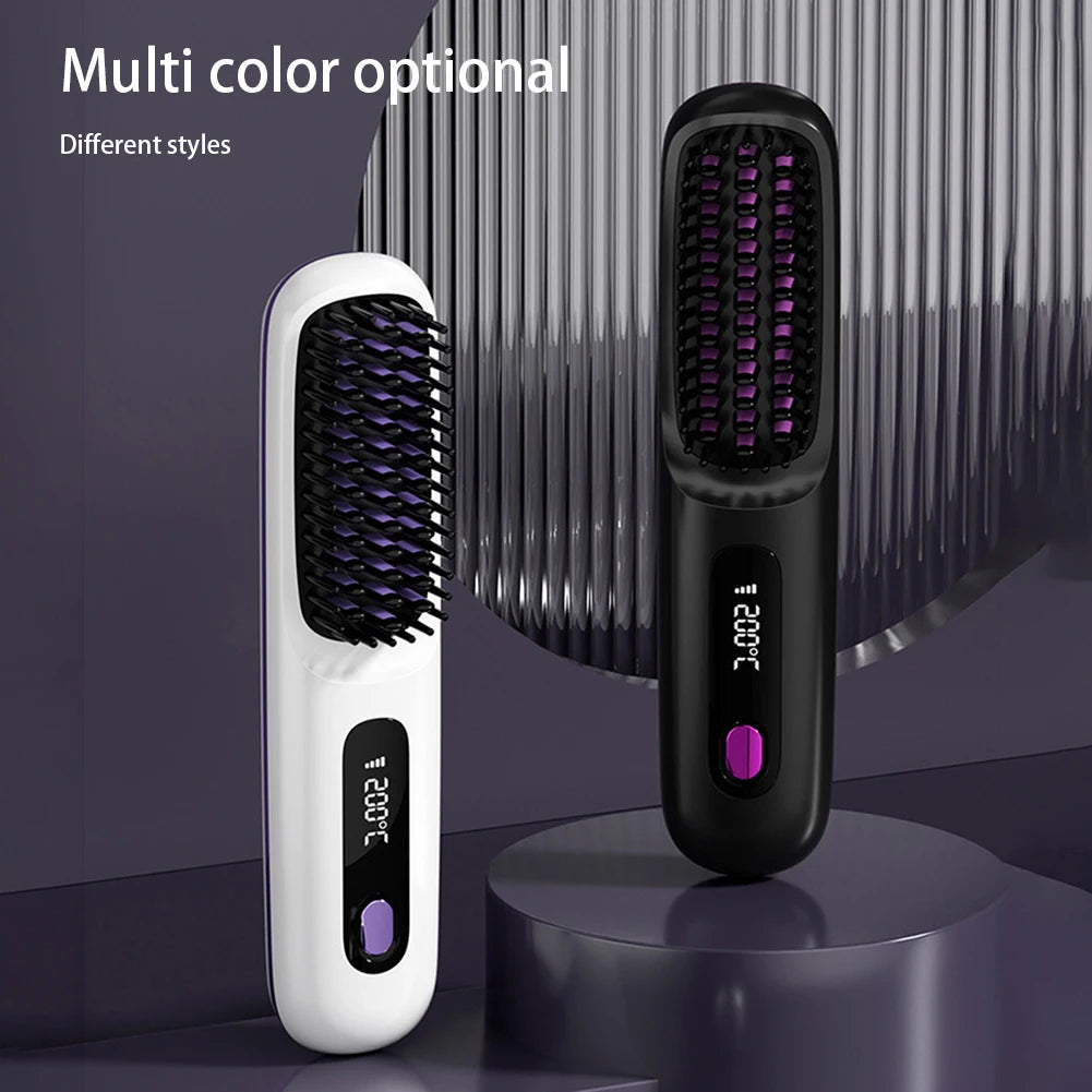 Hair Straightening Comb with Digital Display 3 Level Adjustables Hair Flat Irons Hair Styling Tool