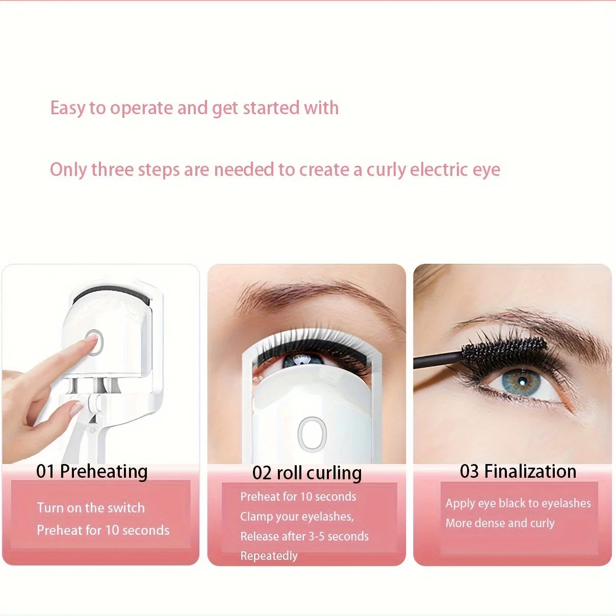 1PC Professional Electric Eyelash Curler - Instant Curling for Gorgeous Lashes with One Easy Grip - Perfect Eyelash Curler Tool