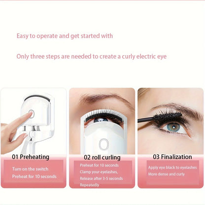 1PC Professional Electric Eyelash Curler - Instant Curling for Gorgeous Lashes with One Easy Grip - Perfect Eyelash Curler Tool