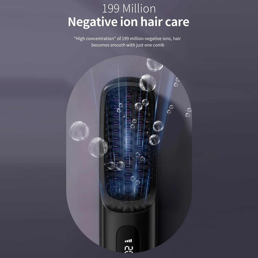 Hair Straightening Comb with Digital Display 3 Level Adjustables Hair Flat Irons Hair Styling Tool