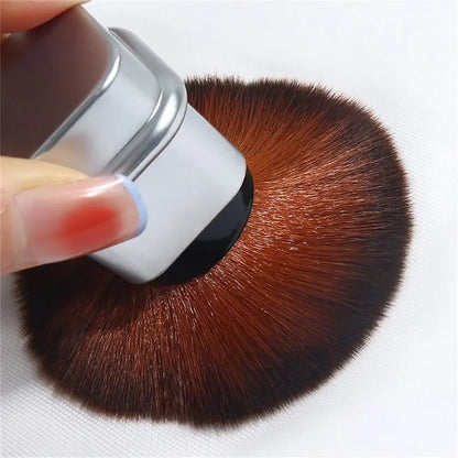 Square Retractable Single Blush Brush – Loose Powder & Setting Brush with Cover, Portable Multi-Functional Makeup Tool