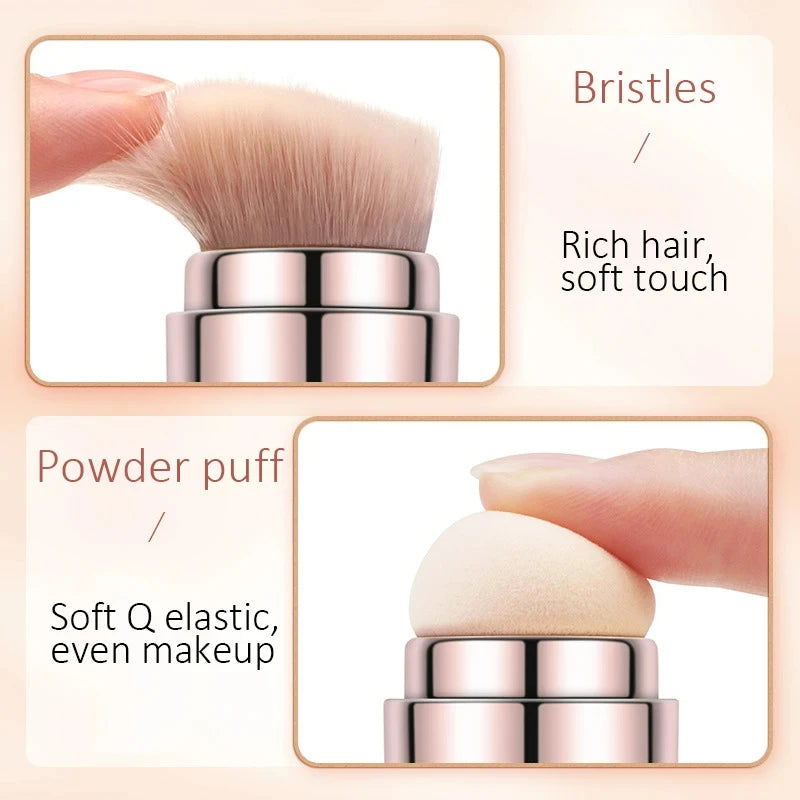4 in 1 Makeup Brush Set Multifunctional Eye Shadow Brush Portable Foundation Brush Blush Brush Lip Brush