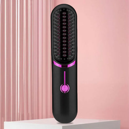 Electric Hot Comb USB Charging Hair Straightening Brush 5200Mah Cordless Hair Straightener Brush Anti-Scalding Hair Styling Tool